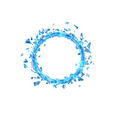 Shattering Blue Ice Ring Abstract Background