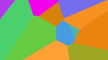 Abstract geometric artwork with vibrant, multicolored polygons creating a central focus