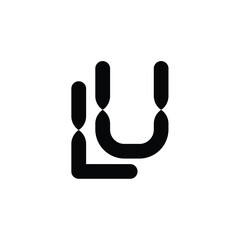 LU monogram logo design letter text name symbol monochrome logotype alphabet character simple logo