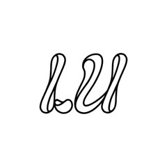 LU monogram logo design letter text name symbol monochrome logotype alphabet character simple logo
