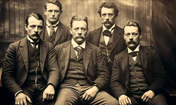 Portrait of business people of 1920th, history and documentary concept