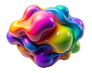Obraz premium colorful 3d fluid blob shape