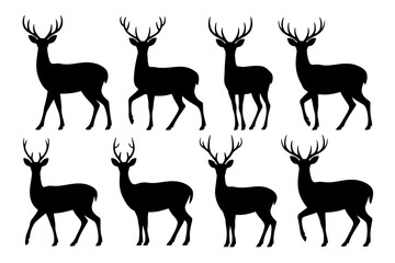 Deer silhouette vector art wildlife illustration