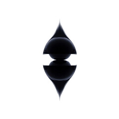 Fototapeta premium Abstract Dark Teardrop Form Digital Art, 3D Render, Symmetrical Design