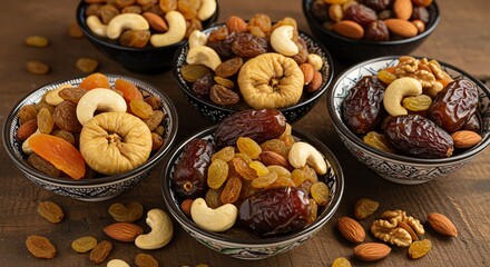 Obraz premium Variety of nuts and dried fruits