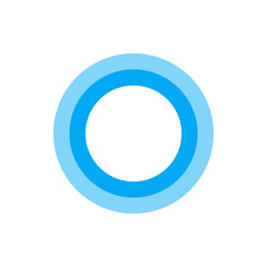 Illustration of three concentric circles with varying shades of blue on a white background center aligned