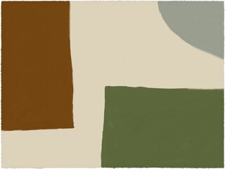 Modern artwork painting minimalist shapes and color acrylic painting background poster, frame, decor