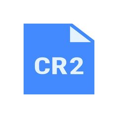A blue file icon with a white folded corner and the letters cr2 in white indicating a file type format