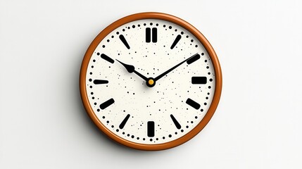 Round Analog Clock with Roman Numerals on White Wall