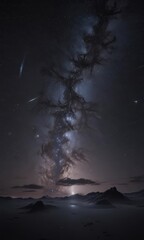 Fototapeta premium Dazzling celestial panorama Myriad stars across endless black , bright, immense, astronomy