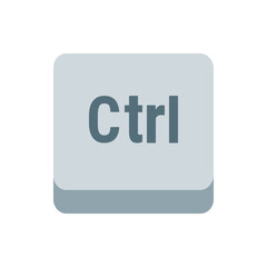 Illustration of a light gray control key with rounded corners and a drop shadow effect on a white background