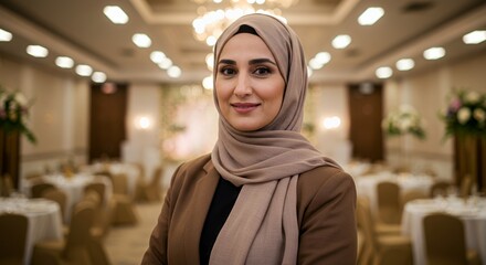 Elegant Woman in a Luxurious Ballroom