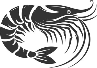 Obraz premium Vector silhouette of a shrimp 