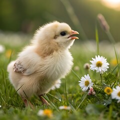 little chicken in the grass