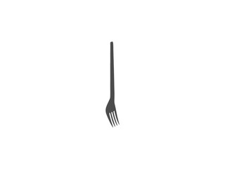 dark gray fork on transparent or white background
