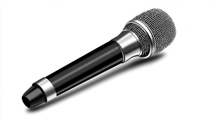 Black and Silver Microphone on White Background
