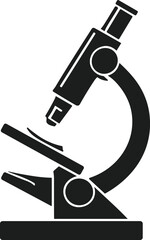 Modern Microscope Silhouette Vector – Educational Science Icon for Back to School