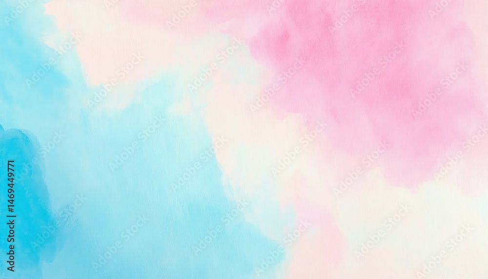 Poster  soft pastel watercolor background with diagonal pink blue and cream gradient for web design print branding or feminine abstract layout