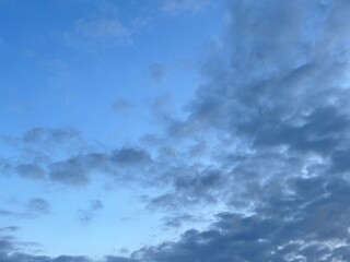 Fototapeta premium bright blue sky background with beautiful white clouds, clear sky in the afternoon