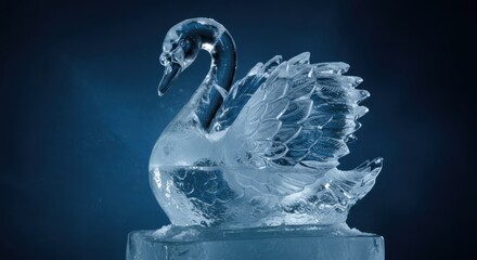 Ice swan sculpture art deco