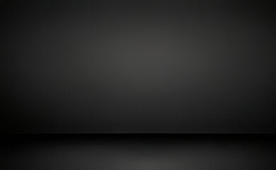 Black background studio backdrop with textured wall and floor, perfect for product display, photography, or social media posts and banner designs.

