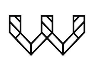 Modern minimal W Letter Logo Design 