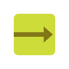Olive arrow pointing right on a rounded light green square background indicating direction and navigation flow