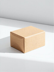 Simple cardboard box mockup. Minimalist design, clean lines. Ideal for presenting products. Modernity and conciseness in every detail.
