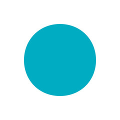 A simple illustration of a solid teal oval shape centered on a white background in a minimalist style art