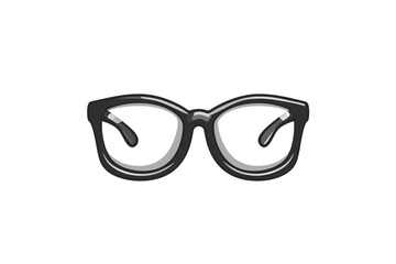 Fototapeta premium Minimalist round black eyeglasses with thin frames and clear lenses, evoking an intellectual vintage aesthetic, isolated on a transparent background