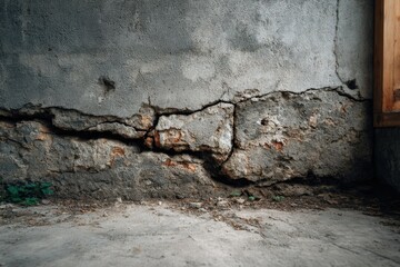 Cracked Concrete Wall: A Study in Urban Decay