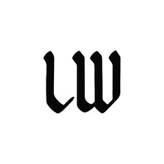 Obraz premium LW monogram logo design letter text name symbol monochrome logotype alphabet character simple logo