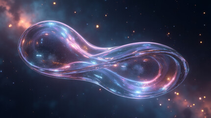  Cosmic Glass Sculpture: Stellar Reflections and Light Patterns in Ultra-Realistic Rendering