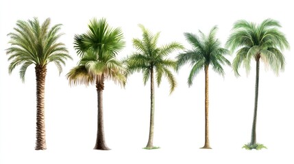 Palm Trees Isolated on White (4)