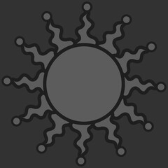 antique sun illustration; vintage solar depiction