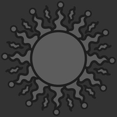 antique sun illustration; vintage solar depiction