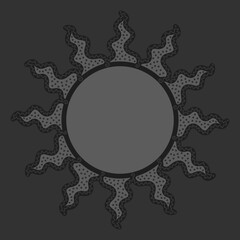 antique sun illustration; vintage solar depiction