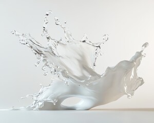 Clear Water Forming Complex Shapes in Frozen Mid-Action Liquid Splash Detail