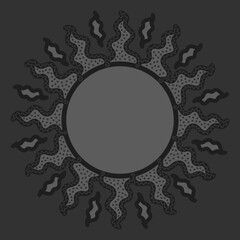 antique sun illustration; vintage solar depiction