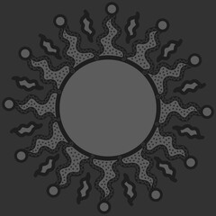 antique sun illustration; vintage solar depiction