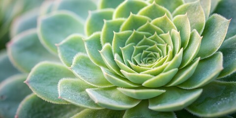 Obraz premium Close-up of a Succulent Plant, Green Rosette, Detailed Texture