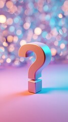 Large 3D question mark shows doubt, confusion, key decision points, business problems and hidden business stress during Market Crash