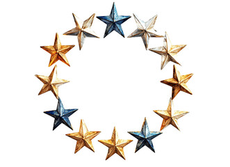 Obraz premium Metallic Stars Rating Symbol