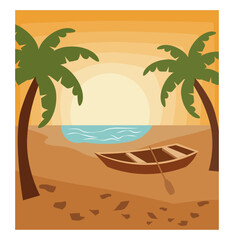 Summer Solstice Vector Illustration Collection - Sunny Beach & Sunflower Graphics-07