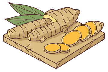 38 ginger, root, turmeric, sliced, fresh, healthy, botanical, organic, natural, food, still life
