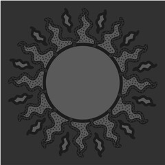antique sun illustration; vintage solar depiction