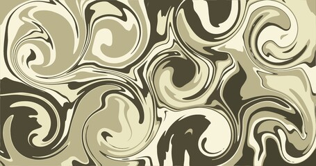 Abstract marbled background in neutral beige, cream, and brown tones. Elegant swirl design suitable for packaging, prints, or digital backdrops.