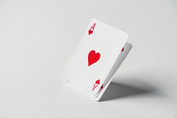 Obraz premium Close-up of a flipped playing card against white , closeup, diamonds, one