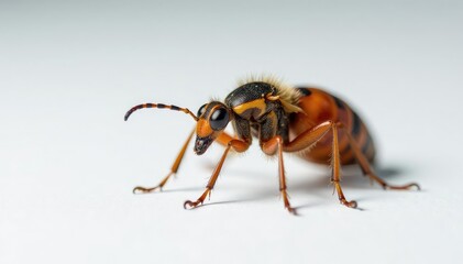 Close-up of a single insect on pure white background, isolated, nature, closeup