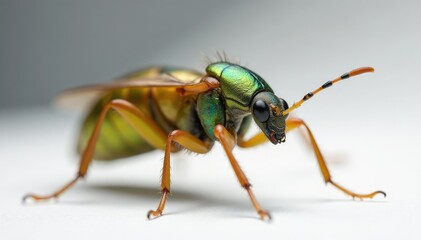 Fototapeta premium Close-up of a single insect on stark white background, single, photography, white background